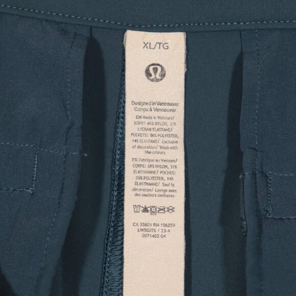 NWOT Lululemon Tapered MidLeg Mid-Rise Pant 7/8 Length *Luxtreme Iron Blue Sz XL - Picture 10 of 12
